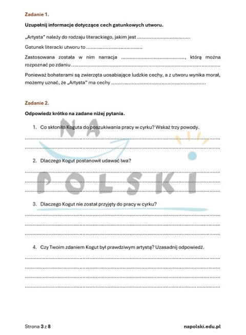 "Artysta" - materiał ćwiczeniowy do egzaminu ósmoklasisty "Artysta" - materiał ćwiczeniowy do egzaminu ósmoklasisty