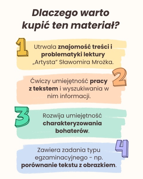 "Artysta" - materiał ćwiczeniowy do egzaminu ósmoklasisty
