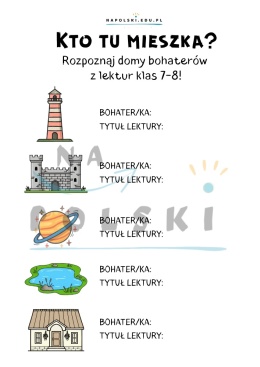 Bohaterowie lektur obowiązkowych - zagadki o miejscu zamieszkania