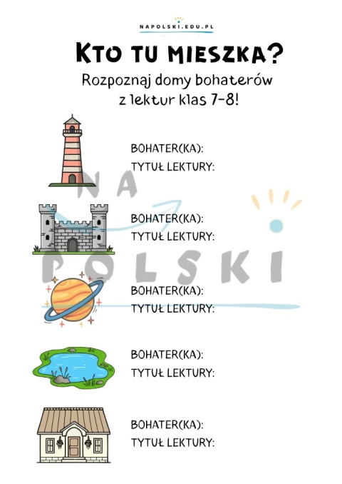 Bohaterowie lektur obowiązkowych - zagadki o miejscu zamieszkania