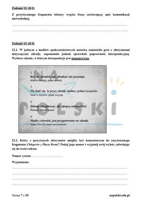 "Chłopcy z Placu Broni" - próbny egzamin ósmoklasisty z ogłoszeniem i tematem rozprawki "Chłopcy z Placu Broni" - próbny egzamin ósmoklasisty z ogłoszeniem i tematem rozprawki