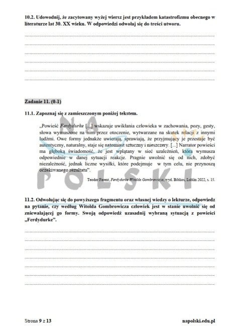 Dwudziestolecie międzywojenne - test historycznoliteracki Dwudziestolecie międzywojenne - test historycznoliteracki