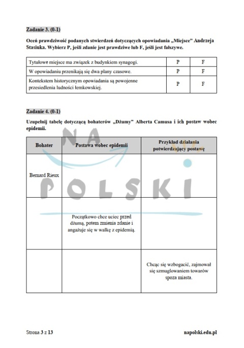Literatura współczesna - test historycznoliteracki
