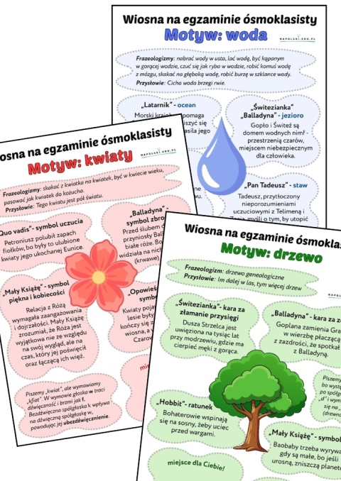 Seria przyrodnicza: motyw drzewa, kwiatów i wody w lekturach i w języku