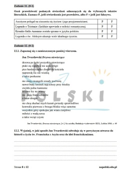 Średniowiecze - test historycznoliteracki, wersja poszerzona