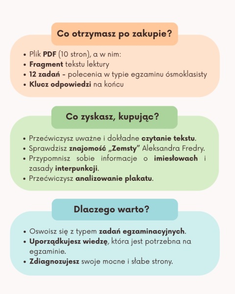 "Zemsta" - próbny egzamin ósmoklasisty